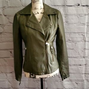 Vegan leather biker jacket